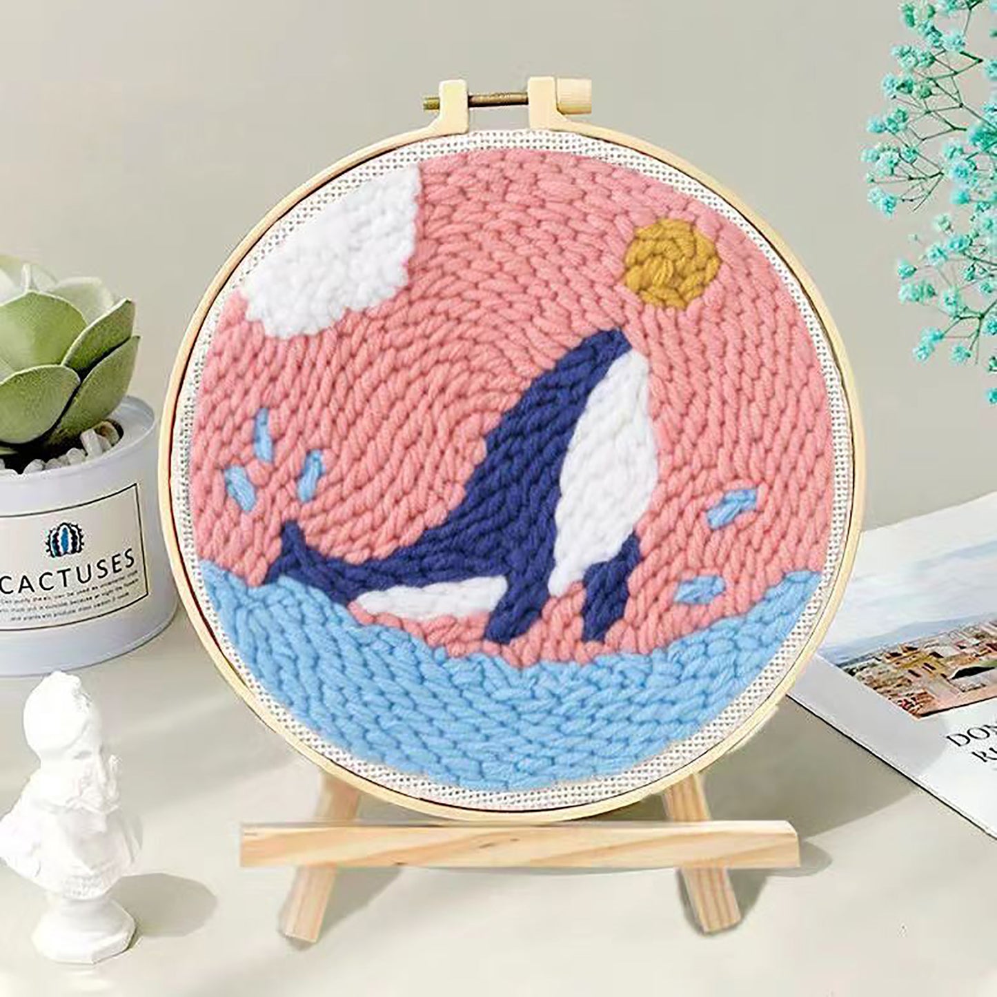 Kit Ballena de Bordado con Aguja Perforada